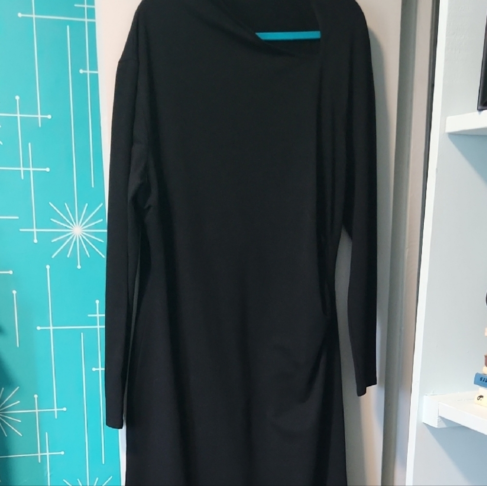 MARCELLA MARLA Black Long-Sleeve MIDI Dress